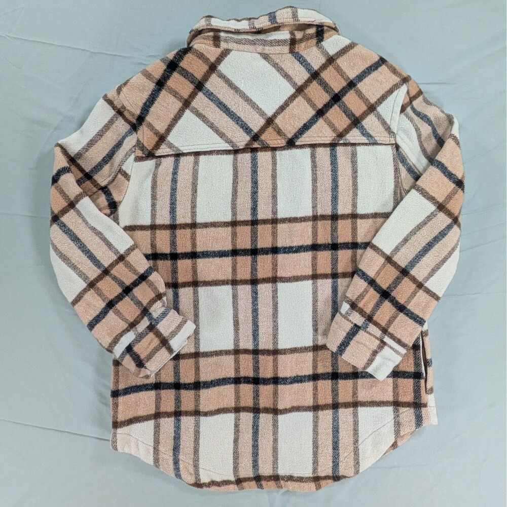 RSQ Mens Large Classic Plaid Flannel Shirt Jacket Blue Outdoor - Picture 6 of 6